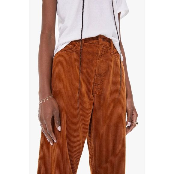 Free People x MOTHER High-Waisted Study Hover Cord Jeans Deep In The Valley - Picture 14 of 14